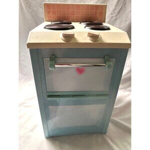 Play School Vintage Plastic Toy Kitchen Stove With Pink Detail See Photos READ